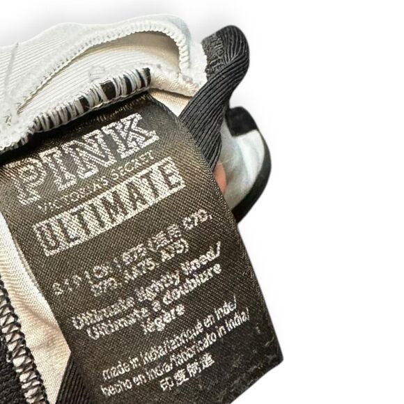 PINK VICTORIA’S SECRET Women’s White & Black Ultimate Lightly Lined Sports Bra S - Picture 3 of 6